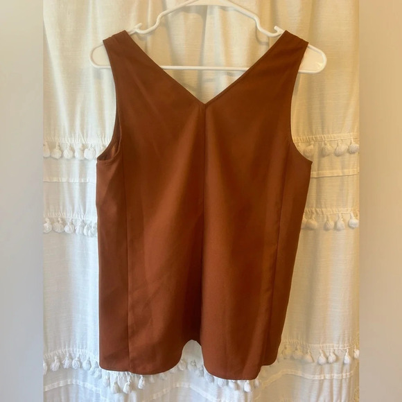 Nordstrom Women's Brown Double V-Neck Tank size XS - Picture 5 of 5